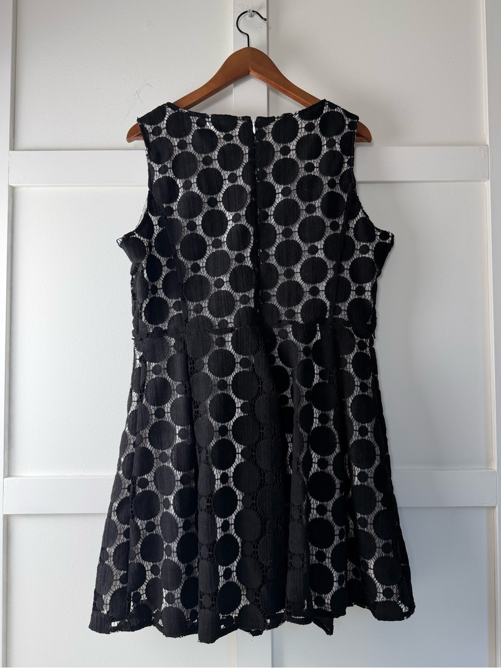 Peter Nygård Petites Black Geometric Lace Fit & Flare Dress Size 16P